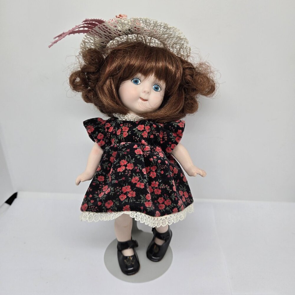 Vintage Armand Marseille D. R. G. M. Germany 243 Porcelain Doll, 8.5" w/ Stand